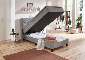 POSTEL BOXSPRING, 100/200 cm, šedá Carryhome - Postele s úložným prostorem