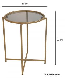 Hanah Home Odkládací stolek Hanah 50 cm zlatý