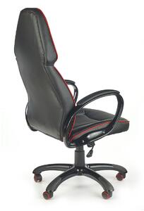 Nastavitelná herní židle s červeným akcentem Černá Eko kůže LEO
