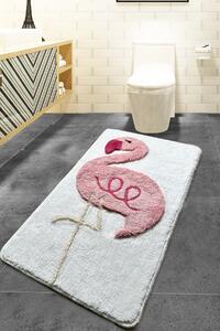 ASIR Koupelnová předložka PINK FLAMINGO bílá s plaměňákem
