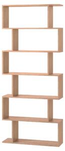 HOMCOM Moderní dřevěná knihovna se 6 policemi Přírodní dřevo 80 x 23 x 192 cm | Aosom