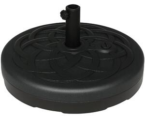 Outsunny Stojan na slunečníky do 35 kg, plnitelný, kulatý držák na slunečníky, zátěž na slunečník, stojan pro slunečníky Ø38/48 mm, pro balkon, terasu