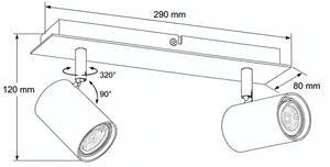 Kanlux 90781 - Bodové svítidlo EVALO 2xGU10/10W/230V béžová/zlatá