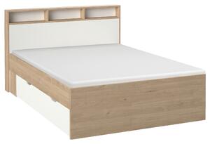 POSTEL S ÚLOŽNÝM PROSTOREM, 140/200 cm, bílá, barvy dubu MID.YOU, Online Only