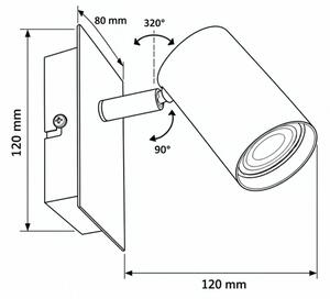 Kanlux 90780 - Nástěnné bodové svítidlo EVALO 1xGU10/10W/230V béžová/zlatá