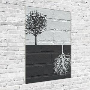 Vertikální Foto-obraz na skle svislý Stromy na zdi osv-117821406