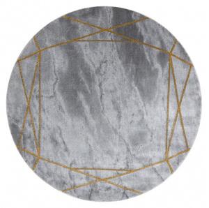 Dywany Łuszczów Kusový koberec Emerald 1022 grey and gold kruh - 120x120 (průměr) kruh cm