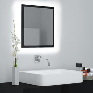 LED koupelnové zrcadlo lesklé černé 40x8,5x37 cm dřevotříska