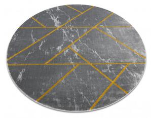 Dywany Łuszczów Kusový koberec Emerald geometric 1012 grey and gold kruh ROZMĚR: 120x120 (průměr) kruh