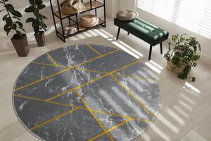 Dywany Łuszczów Kusový koberec Emerald geometric 1012 grey and gold kruh ROZMĚR: 120x120 (průměr) kruh