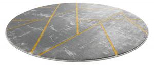 Dywany Łuszczów Kusový koberec Emerald geometric 1012 grey and gold kruh - 120x120 (průměr) kruh cm