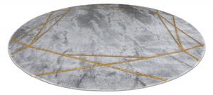 Dywany Łuszczów Kusový koberec Emerald 1022 grey and gold kruh - 200x200 (průměr) kruh cm