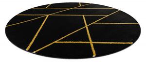 Dywany Łuszczów Kusový koberec Emerald geometric 1012 black and gold kruh ROZMĚR: 200x200 (průměr) kruh