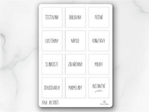 Etikety na organizéry do spíže 60x60 mm 12ks Barva: Bílá