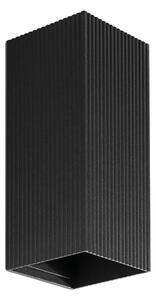 FARO 40566 - Nástěnné svítidlo SOLE 2xGU10/8W/230V černá vroubkovaná hranatý
