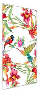 Vertikální Foto obraz fotografie na skle Ptáci a květiny osv-119482221