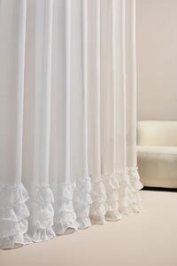 Room99 Záclona na kroužcích Flavia s volánmi Jednobarevná Barva: Béžová, Velikost: 140 x 230 cm