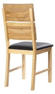 Masivní jasanová židle Karla s černou koženkou