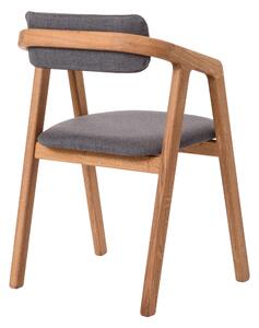 Dubová židle Aksel s šedým polstrováním
