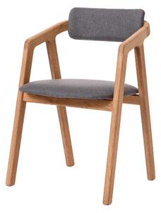 Dubová židle Aksel s šedým polstrováním