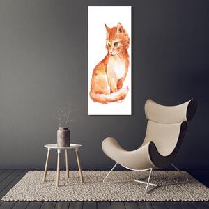 Vertikální Foto-obrah sklo tvrzené Červená kočka osv-120895228
