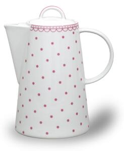 Porcelánová kávová konvice, Thun, TOM - růžové puntíky, 1,2 l