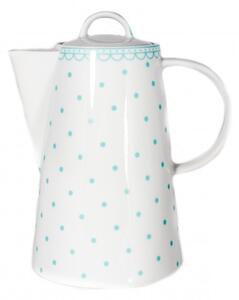 Porcelánová kávová konvice, Thun, Tom, Tyrkysové puntíky, 1,2 l