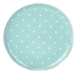 Porcelánový talíř desertní, Thun, TOM - tyrkysový, bíle puntíky, 19 cm