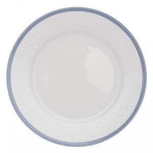 Porcelánový talíř desertní, Thun, Nina, Bílá krajka - Modrý lem, 19 cm
