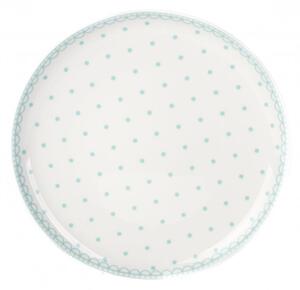 Porcelánový talíř mělký, Thun, Tom, Tyrkysové puntíky, 26 cm