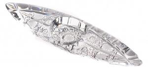Broušený svícen lodička, Royal Crystal, 23 cm
