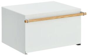 Bílý kovový chlebník Yamazaki Tosca 43 x 32,5 cm