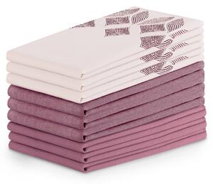 Sada bavlněných ručníků 50x70 cm 9 ks. Růžový ornament SABRIE