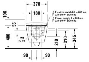 Duravit SensoWash® Starck f Plus Compact - bidetové sedátko s keramikou, 650000012004320