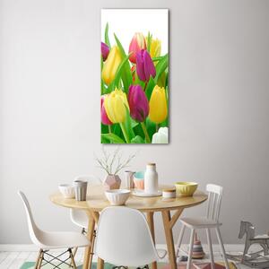 Vertikální Fotoobraz na skle Barevné tulipány osv-12652067