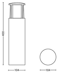 16466/93/16 Stock venkovní sloupkové LED svítidlo 1x6W 600lm 2700K 40cm IP44, antracitové