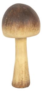 Plastová dekorace houba s hnědým kulatým kloboukem – 7x16 cm