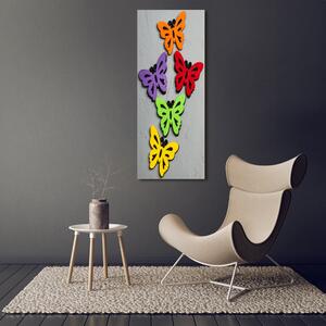 Vertikální Fotoobraz na skle Barevní motýli osv-128188702