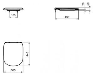 Ideal Standard T352701 - Záchodové prkénko SoftClose TESI bílá