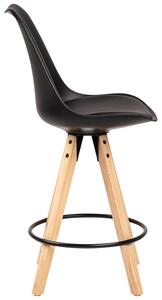 Skandinávská židle s podnožkou Černá IWO