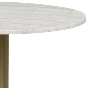 Kulatý jídelní stůl 80 cm Mramorová deska Bílo-zlatý FENSI