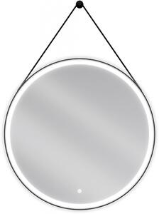 MEXEN - Reni zrcadlo s osvětlením,s 80 cm, LED 6000K, černý rám 9812-080-080-611-70