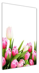 Vertikální Fotoobraz na skle Růžové tulipány osv-138798865