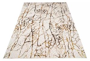 Makro Abra Kusový koberec GOLDEN MZ39C Abstraktní Moderní krémový hnědý Rozměr: 80x150 cm