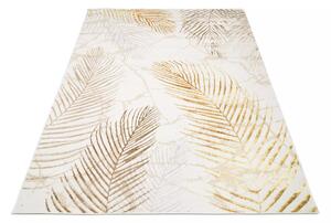 Makro Abra Kusový koberec GOLDEN NA37G Listy Moderní krémový Rozměr: 80x150 cm