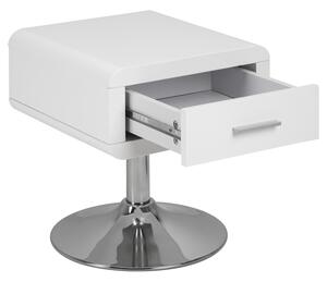 Moderní noční stolek na nožce Bílý MALI