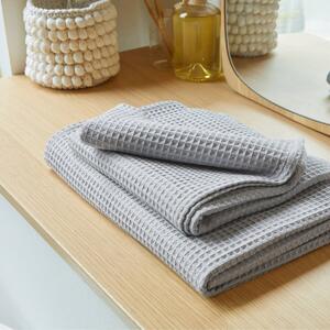 Koupelnový textil se vzorem včelích pláství 320g/m2 šedá ručník 50x100 cm