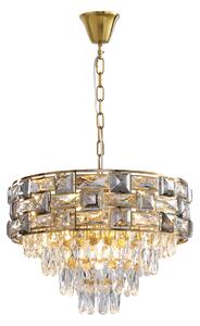 EUlight Lustr Luxuria, 1x křišťálové/zlaté kovové stínítko, (fi 50cm), g