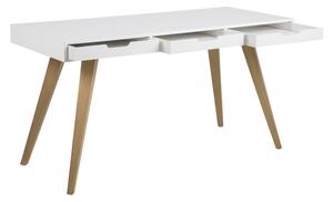 Psací stůl ve skandinávském stylu Zásuvky Bílo - hnědý VIKTOS