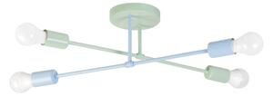 Přisazený lustr CAMBRIDGE 4xE27/15W/230V zelená/modrá
